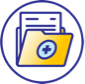 Medical folder with patient history icon