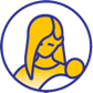 Woman holding baby icon